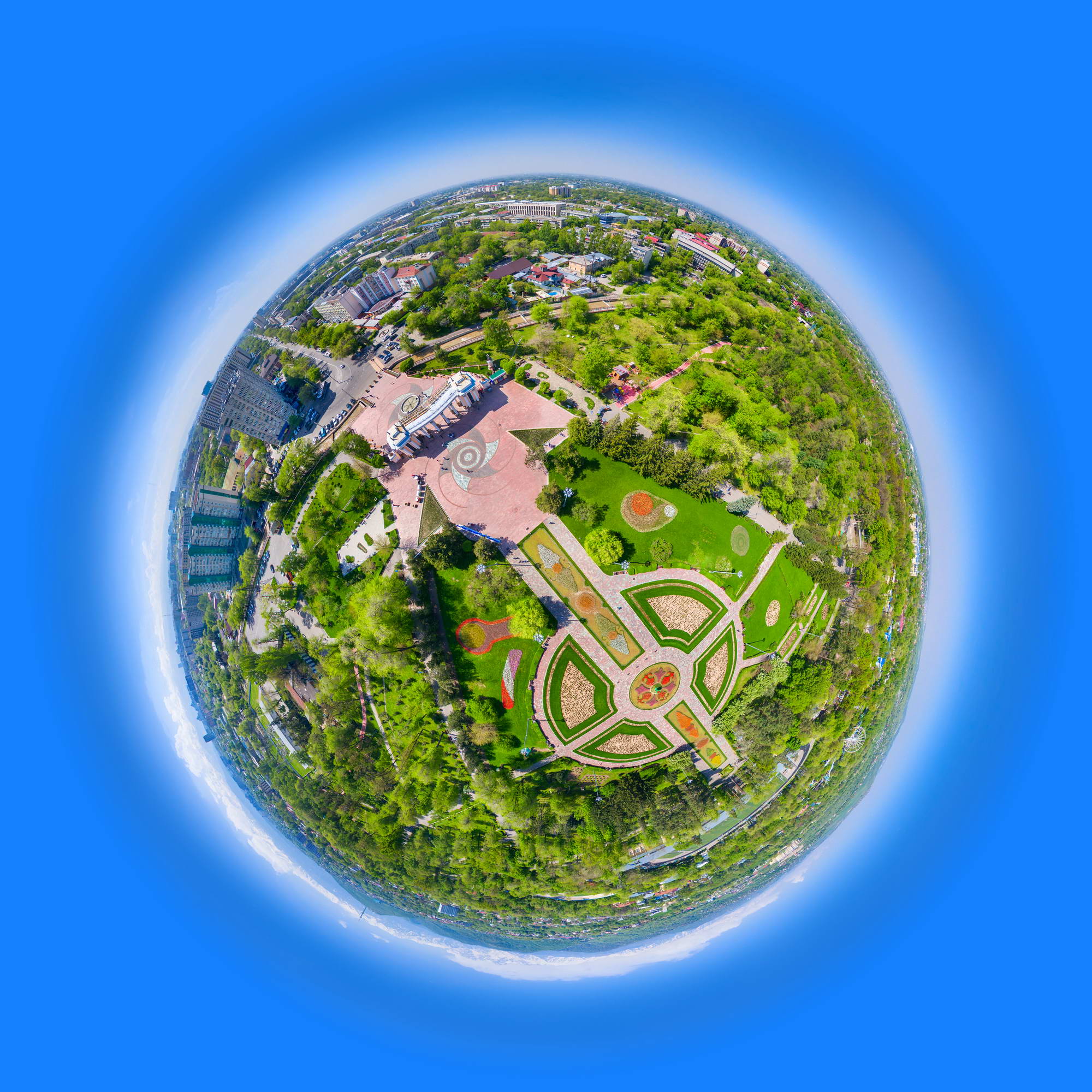 Фото Аэро-панорамы 360. Создание VR 3Д-туров с обзором 360°. Примеры работ на сайте Mir3d.kz. Интерфейс любой сложности. Публикация панорам на картах Google и Yandex.