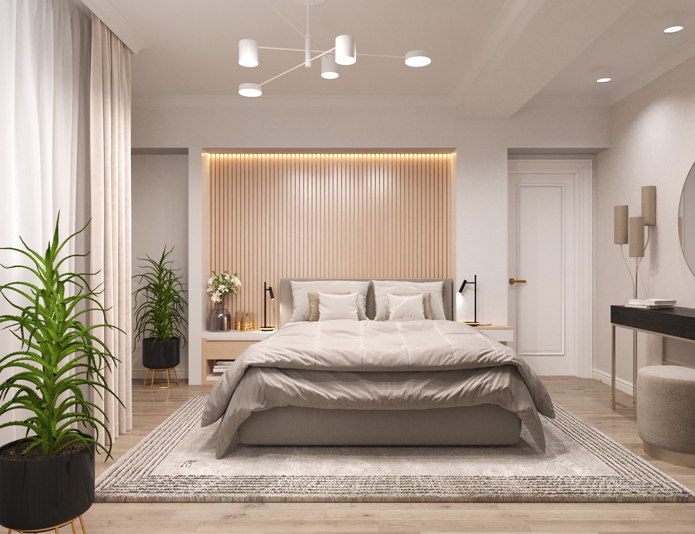 Фото  Современный дизайн спальни