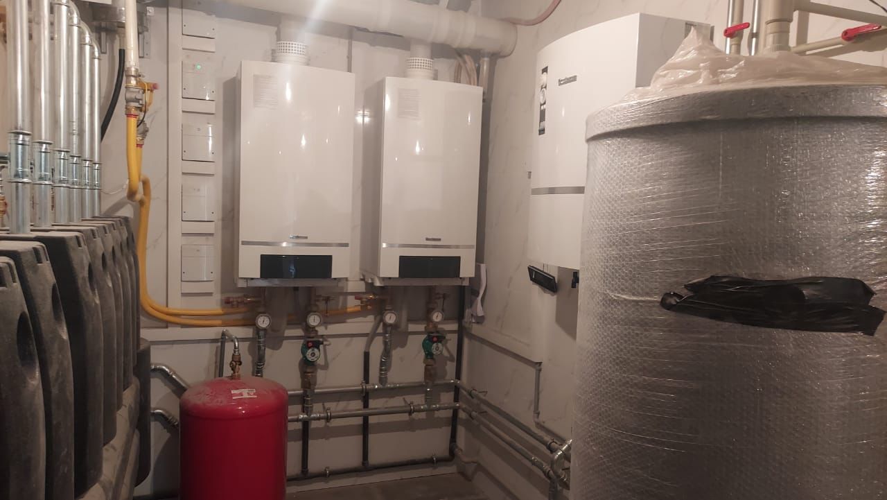 Фото Подбор, реализация, установка , ввод в эксплуатацию газовых котлов отопления в каскаде , резервный электро котёл, ёмкостный нагреватель ГВС