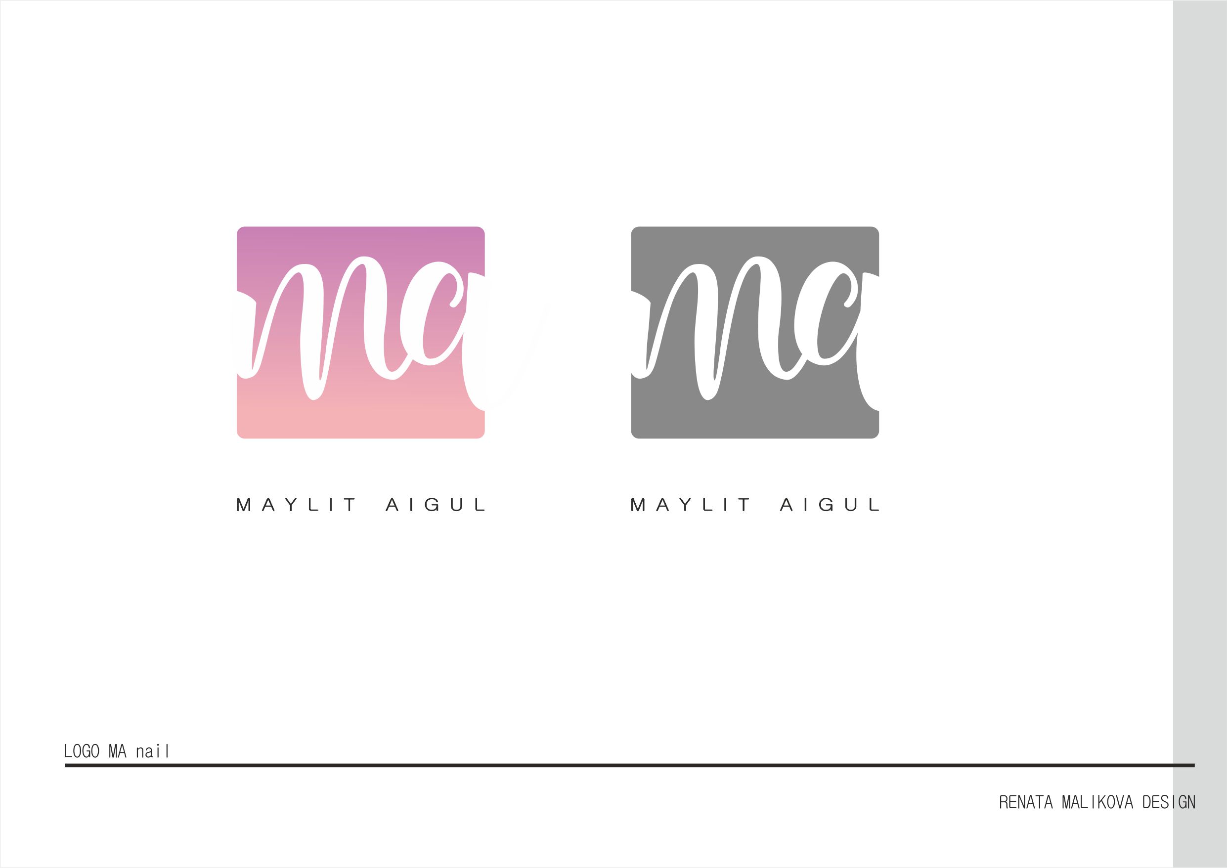 Фото Варианты логотипов для Nail мастера. По просьбе заказчика представлены инициалы МА.